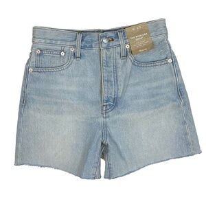 Madewell The Momjean Short Light Blue Denim Fitzgerald Wash Size 23 High Waist